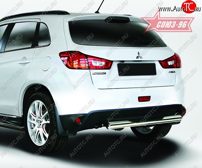8 909 р. Защита заднего бампера с проступью Souz-96 (d76) Mitsubishi ASX 1-ый рестайлинг (2013-2016)  с доставкой в г. Белгород