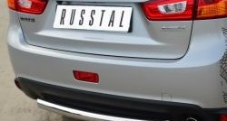 15 849 р. Одинарная защита заднего бампера из трубы диаметром 63 мм SLITKOFF  Mitsubishi ASX (2013-2016) 1-ый рестайлинг  с доставкой в г. Белгород. Увеличить фотографию 2