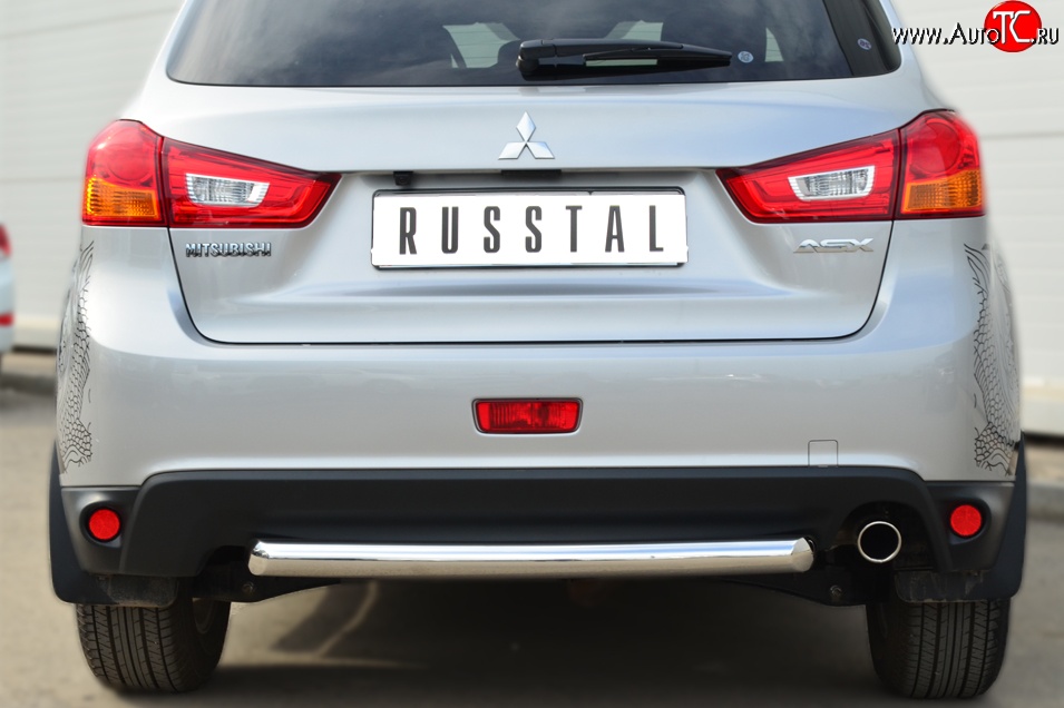 15 849 р. Одинарная защита заднего бампера из трубы диаметром 63 мм SLITKOFF  Mitsubishi ASX (2013-2016) 1-ый рестайлинг  с доставкой в г. Белгород