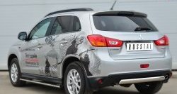 10 949 р. Защита заднего бампера (Ø75x42 мм, нержавейка) Russtal Mitsubishi ASX 1-ый рестайлинг (2013-2016)  с доставкой в г. Белгород. Увеличить фотографию 3