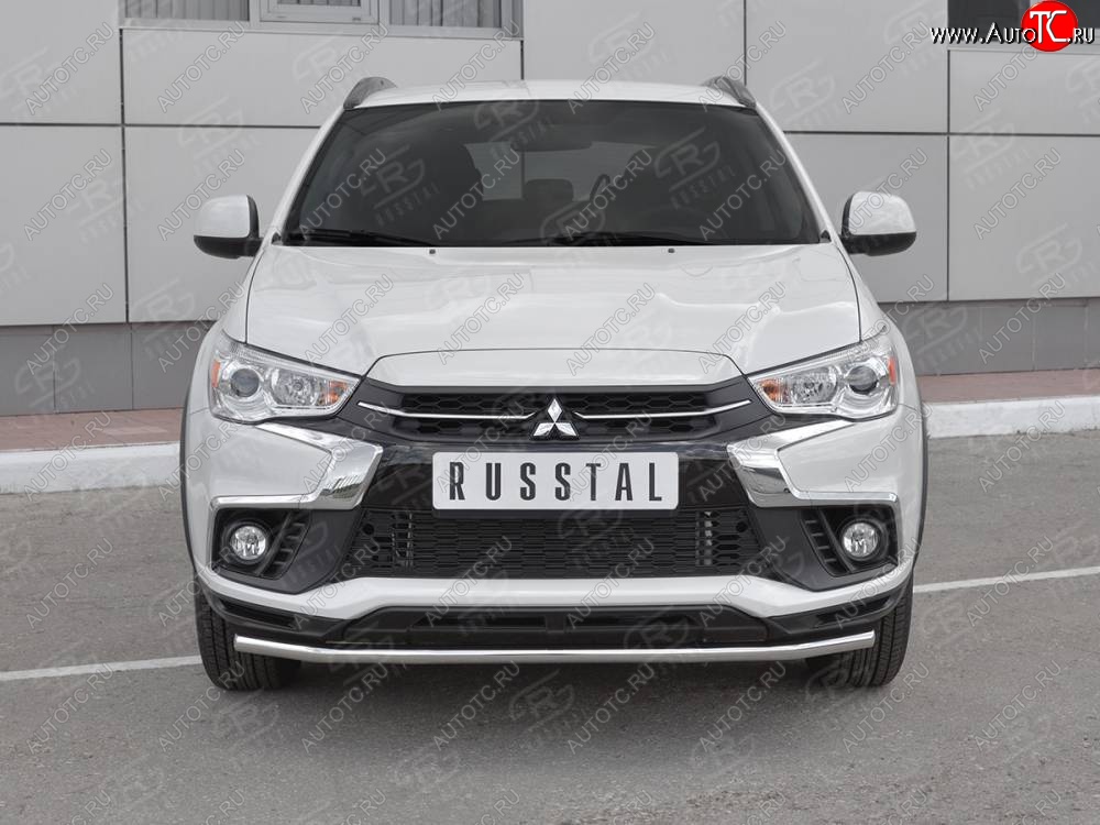 14 999 р. Защита переднего бампера (Ø42 мм, нержавейка) SLITKOFF Mitsubishi ASX 2-ой рестайлинг (2017-2020)  с доставкой в г. Белгород
