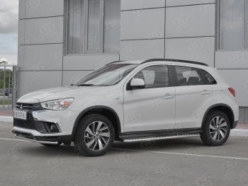 14 999 р. Защита переднего бампера (Ø42 мм, нержавейка) SLITKOFF Mitsubishi ASX 2-ой рестайлинг (2017-2020)  с доставкой в г. Белгород. Увеличить фотографию 2