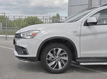 14 999 р. Защита переднего бампера (Ø42 мм, нержавейка) SLITKOFF Mitsubishi ASX 2-ой рестайлинг (2017-2020)  с доставкой в г. Белгород. Увеличить фотографию 3