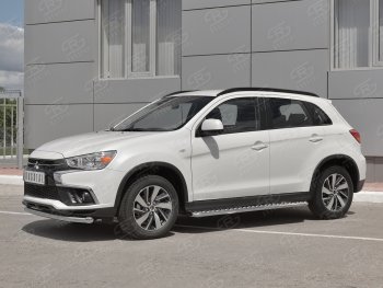 15 299 р. Защита переднего бампера (Ø63 мм, секции, нержавейка) SLITKOFF Mitsubishi ASX 2-ой рестайлинг (2017-2020)  с доставкой в г. Белгород. Увеличить фотографию 2