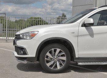 15 299 р. Защита переднего бампера (Ø63 мм, секции, нержавейка) SLITKOFF Mitsubishi ASX 2-ой рестайлинг (2017-2020)  с доставкой в г. Белгород. Увеличить фотографию 3
