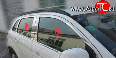 6 899 р. Верхние накладки на окна дверей СТ Mitsubishi ASX 1-ый рестайлинг (2013-2016) (Неокрашенные)  с доставкой в г. Белгород