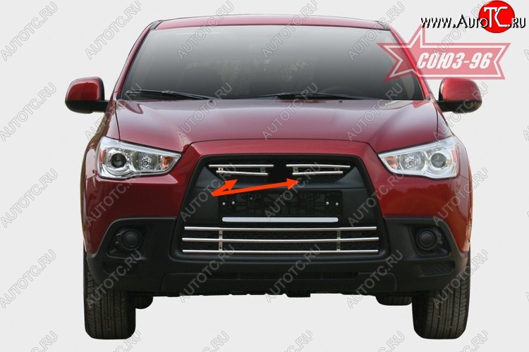 589 р. Декоративные элементы решетки радиатора Souz-96 (d16)  Mitsubishi ASX (2010-2012) дорестайлинг  с доставкой в г. Белгород