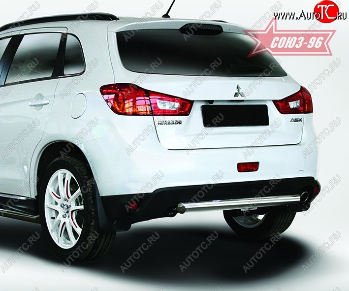 1 169 р. Овальная защита заднего бампера диаметром трубы 75 и 42 мм Souz-96  Mitsubishi ASX (2013-2016) 1-ый рестайлинг  с доставкой в г. Белгород