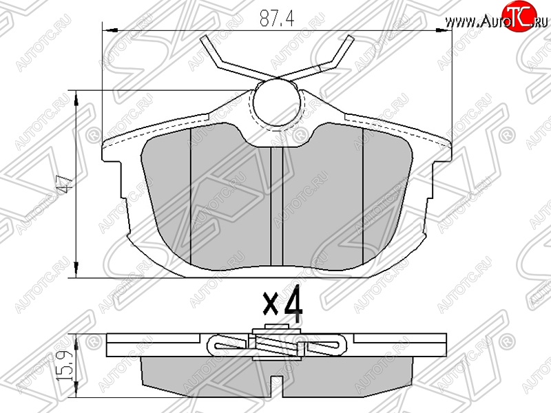 769 р. Колодки тормозные SAT (задние) Mitsubishi Carisma (1996-1999)  с доставкой в г. Белгород