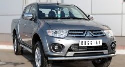 15 549 р. Одинарная защита переднего бампера диаметром 63 мм SLITKOFF  Mitsubishi L200  5 KK,KL (2015-2019) дорестайлинг  с доставкой в г. Белгород. Увеличить фотографию 4