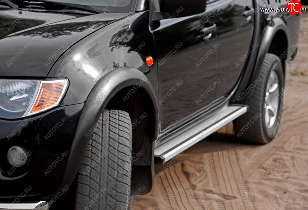 11 859 р. Накладки колесных арок RA (40 мм, комплект) Mitsubishi L200 5 KK,KL рестайлинг (2018-2022) (Поверхность глянец (под окраску), Неокрашенные)  с доставкой в г. Белгород