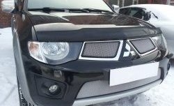 1 539 р. Нижняя сетка на бампер Russtal (хром) Mitsubishi Pajero Sport PB дорестайлинг (2008-2013)  с доставкой в г. Белгород. Увеличить фотографию 3