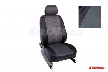 Чехлы для сидений Seintex (экокожа) Mitsubishi L200 5 KK,KL рестайлинг (2018-2022) (Черный+серый)