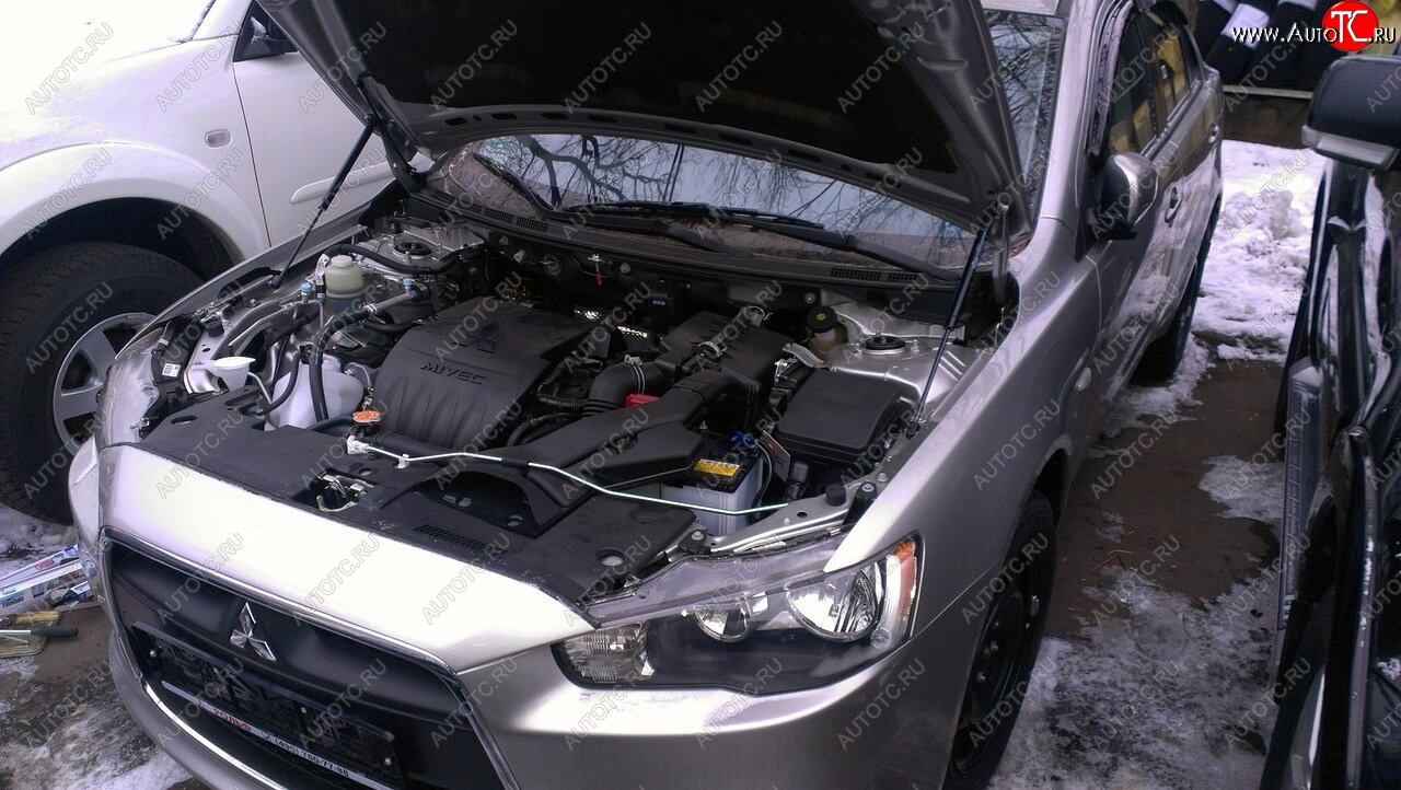 2 049 р. Упоры капота Russtal Mitsubishi Lancer 10 CY седан дорестайлинг (2007-2010)  с доставкой в г. Белгород