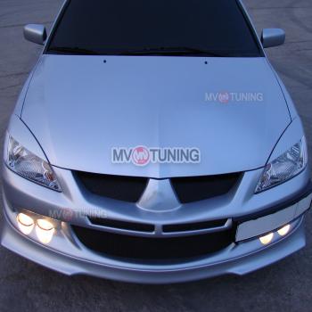 Реснички на фары var №1 (узкие) Mitsubishi Lancer 9 CS универсал 1-ый рестайлинг (2003-2005)