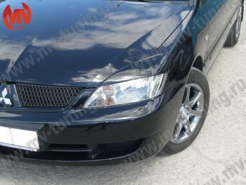 Реснички на фары var №2 (широкие) Mitsubishi Lancer 9 CS универсал 1-ый рестайлинг (2003-2005)