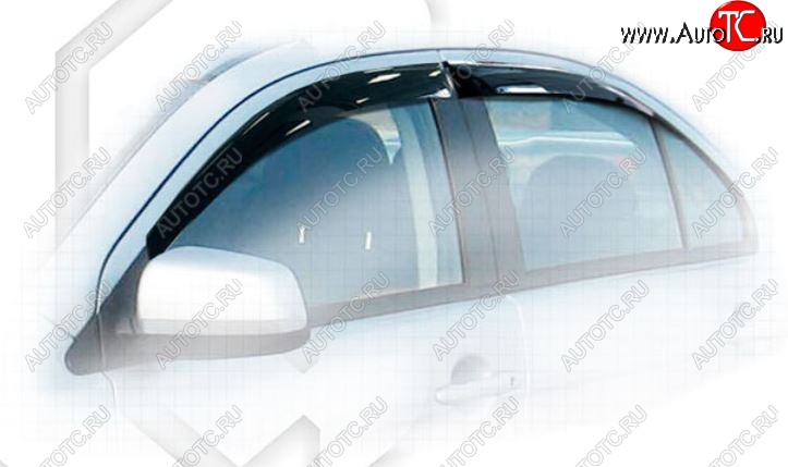 1 999 р. Дефлектора окон CA-Plastic Mitsubishi Lancer 10 CY седан дорестайлинг (2007-2010) (Classic полупрозрачный, Без хром.молдинга)  с доставкой в г. Белгород