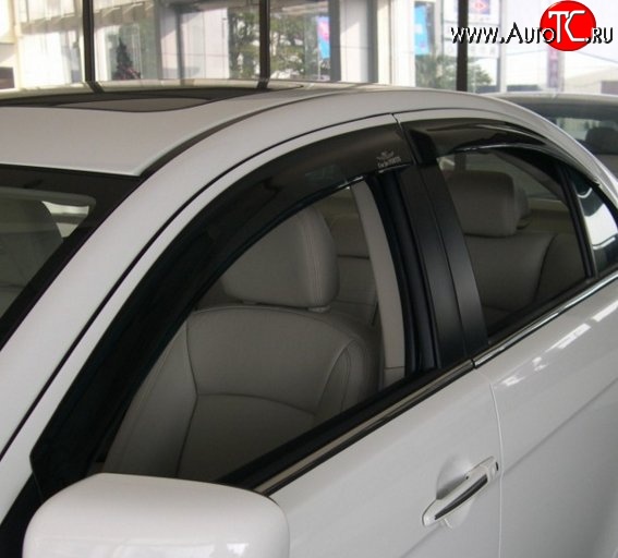999 р. Комплект дефлекторов окон (ветровиков) 4 шт. Russtal Mitsubishi Lancer 10 CY седан дорестайлинг (2007-2010)  с доставкой в г. Белгород