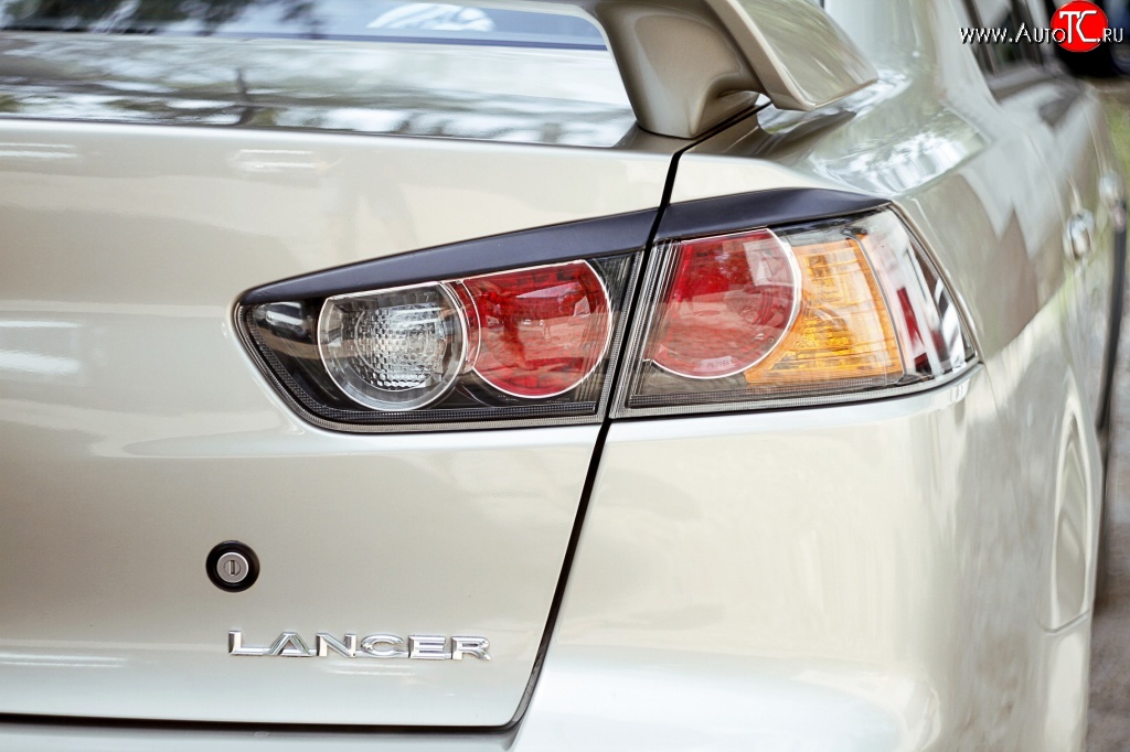 779 р. Реснички на фонари RA Mitsubishi Lancer 10 CY седан дорестайлинг (2007-2010) (Неокрашенные)  с доставкой в г. Белгород