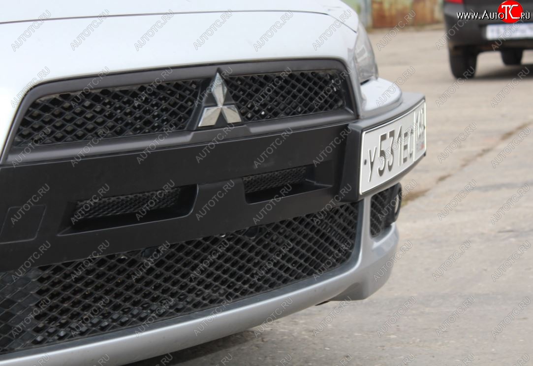 2 039 р. Воздуховоды радиатора в передний бампер Квадрат Mitsubishi Lancer 10 CY седан дорестайлинг (2007-2010) (Неокрашенные)  с доставкой в г. Белгород