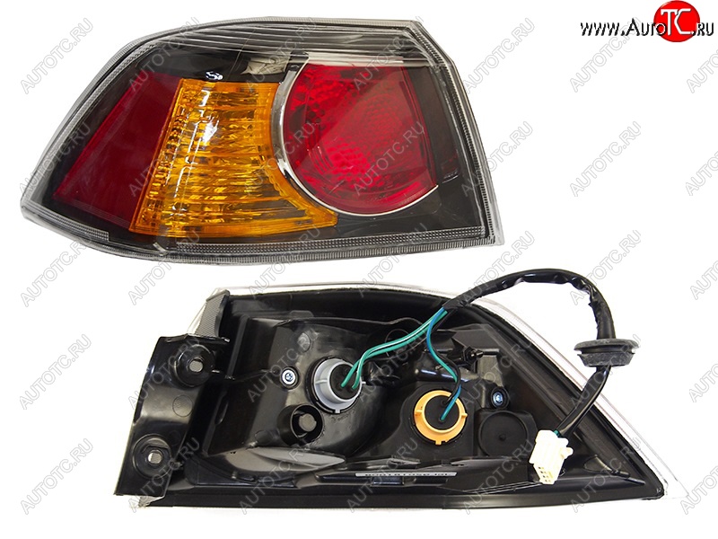 2 859 р. Левый задний фонарь SAT (черный) Mitsubishi Lancer 10 CY седан дорестайлинг (2007-2010)  с доставкой в г. Белгород