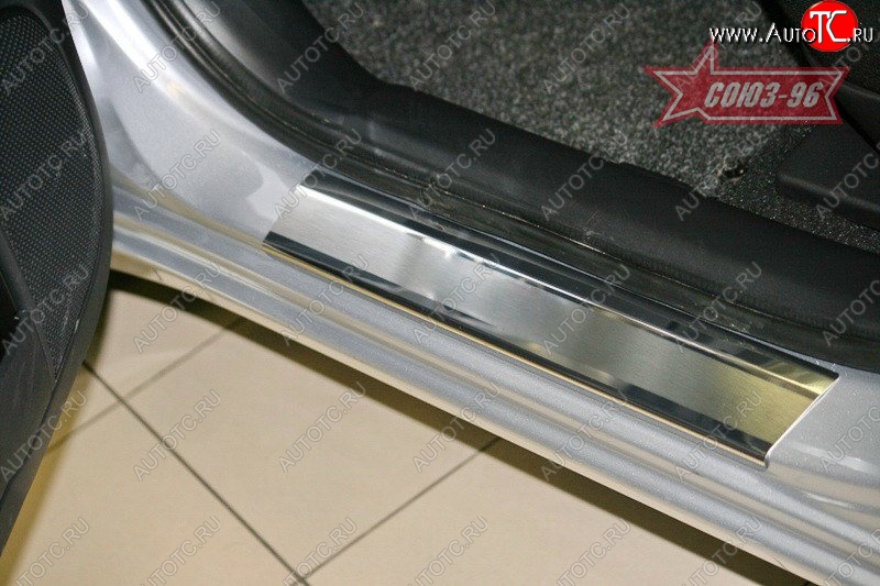 2 609 р. Накладки на внутренние пороги Souz-96 (без логотипа) Mitsubishi Lancer 10 CY седан дорестайлинг (2007-2010)  с доставкой в г. Белгород