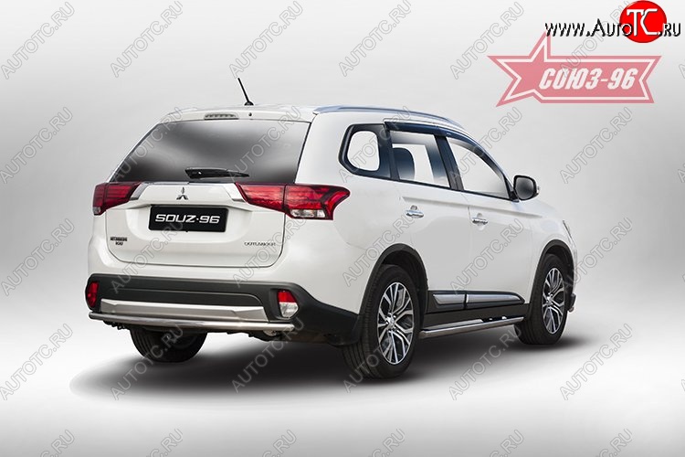 9 404 р. Защита заднего бампера Souz-96 (d42) Mitsubishi Outlander GF 2-ой рестайлинг (2015-2018)  с доставкой в г. Белгород