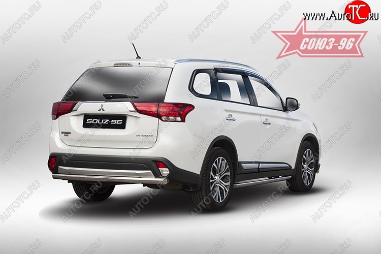 11 249 р. Защита заднего бампера Souz-96 (d60) Mitsubishi Outlander GF 2-ой рестайлинг (2015-2018)  с доставкой в г. Белгород