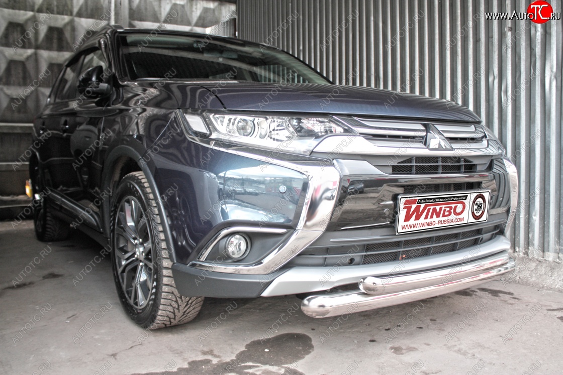 12 749 р. Защита переднего бампера Mitsubishi Outlander 2014+ Mitsubishi Outlander GF 2-ой рестайлинг (2015-2018)  с доставкой в г. Белгород