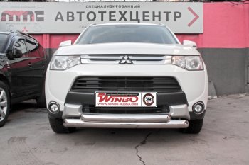 12 749 р. Защита переднего бампера Mitsubishi Outlander 2014+ Mitsubishi Outlander GF 2-ой рестайлинг (2015-2018)  с доставкой в г. Белгород. Увеличить фотографию 2