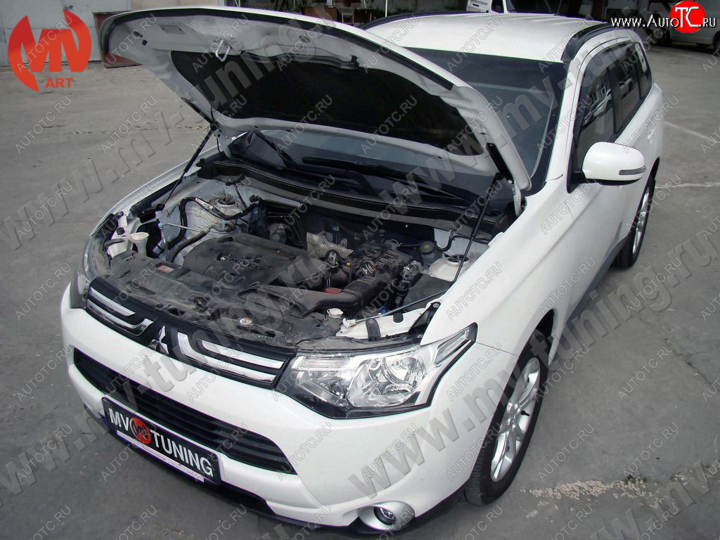 4 099 р. Упор капота MV-Tuning (двойной) Mitsubishi Outlander GF 2-ой рестайлинг (2015-2018)  с доставкой в г. Белгород