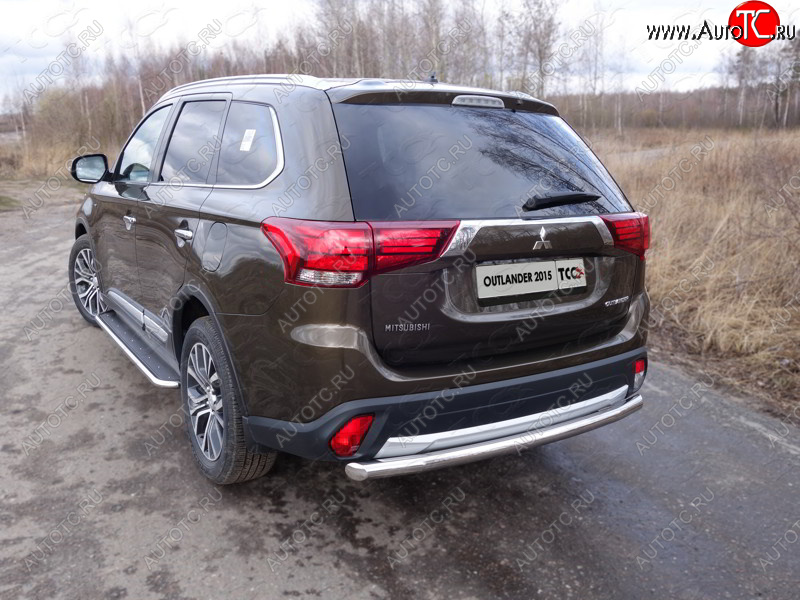 20 599 р. Защита заднего бампера ТСС (нержавейка d 60,3 мм) Mitsubishi Outlander GF 2-ой рестайлинг (2015-2018)  с доставкой в г. Белгород