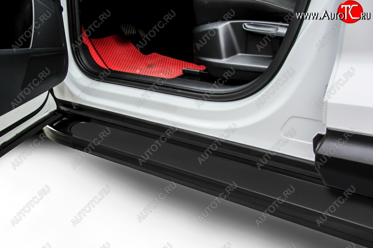 13 349 р. Пороги алюминиевые Slitkoff Mitsubishi Outlander GF 2-ой рестайлинг (2015-2018) (Optima Black)  с доставкой в г. Белгород