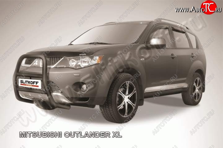 18 399 р. Кенгурятник d57 высокий Mitsubishi Outlander XL (CW)  дорестайлинг (2005-2009) (Цвет: серебристый)  с доставкой в г. Белгород