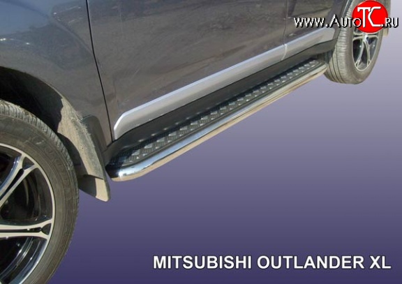 16 999 р. Широкая защита порогов Slitkoff Mitsubishi Outlander XL (CW)  дорестайлинг (2005-2009)  с доставкой в г. Белгород