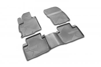 Комплект ковриков салона Element (полиуретан) Mitsubishi Outlander  XL (2005-2013) (CW)  дорестайлинг, (CW)  рестайлинг (Серые)
