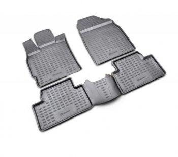 Комплект ковриков салона Element (полиуретан) Mitsubishi Outlander  XL (2010-2013) (CW)  рестайлинг (Черные)