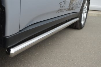 Защита порогов на SLITKOFF (труба D63) Mitsubishi Outlander  GF (2012-2014) дорестайлинг (Защита порогов с закругленными торцами (вариант 3))