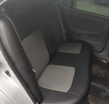 6 799 р. Чехлы для сидений Lord Autofashion Турин (экокожа) Mitsubishi Outlander GF 2-ой рестайлинг (2015-2018) (Чёрный, вставка серая)  с доставкой в г. Белгород. Увеличить фотографию 3