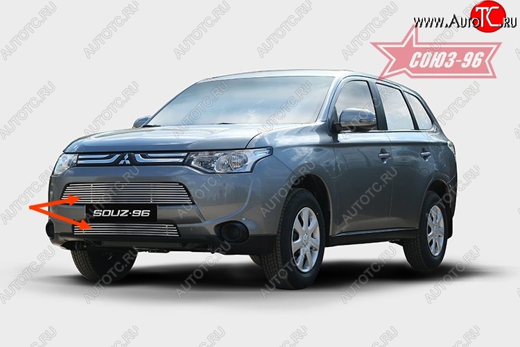 8 414 р. Декоративный элемент воздухозаборника Souz-96 (d10)  Mitsubishi Outlander  GF (2012-2014) дорестайлинг  с доставкой в г. Белгород