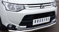 14 999 р. Одинарная защита переднего бампера диаметром 63 мм SLITKOFF  Mitsubishi Outlander  GF (2014-2016) 1-ый рестайлинг  с доставкой в г. Белгород. Увеличить фотографию 2