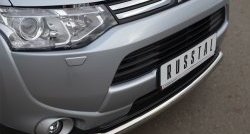13 999 р. Одинарная защита переднего бампера диаметром 63 мм SLITKOFF  Mitsubishi Outlander  GF (2012-2014) дорестайлинг  с доставкой в г. Белгород. Увеличить фотографию 2
