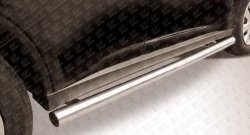 Защита порогов из круглой трубы диаметром 57 мм Slitkoff Mitsubishi Outlander  GF (2012-2014) дорестайлинг