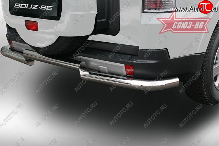 14 669 р. Защита заднего бампера Souz-96 (d75) Mitsubishi Pajero 4 V90 2-ой рестайлинг (2014-2020)  с доставкой в г. Белгород