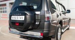 18 699 р. Защита заднего бампера (Ø76 мм, нержавейка) SLITKOFF Mitsubishi Pajero 4 V90 2-ой рестайлинг (2014-2020)  с доставкой в г. Белгород. Увеличить фотографию 2
