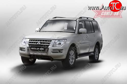 3 419 р. Декоративный элемент воздухозаборника Souz96 нержавеющая сталь Mitsubishi Pajero 4 V90 2-ой рестайлинг (2014-2020) (Хром загл. d10)  с доставкой в г. Белгород