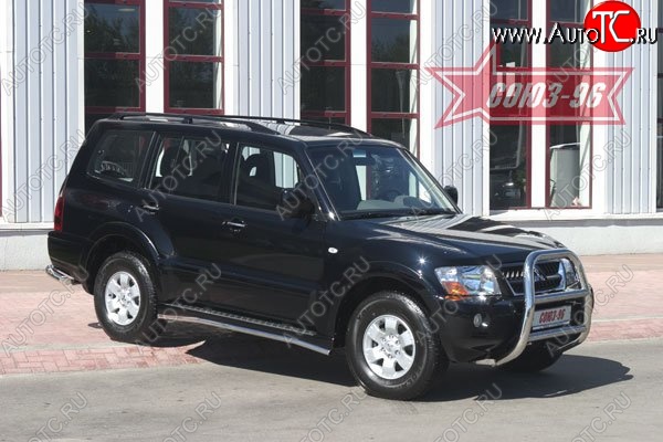 18 359 р. Защита переднего бампера Souz-96 (d76) Mitsubishi Pajero 3 V70 дорестайлинг (1999-2003)  с доставкой в г. Белгород