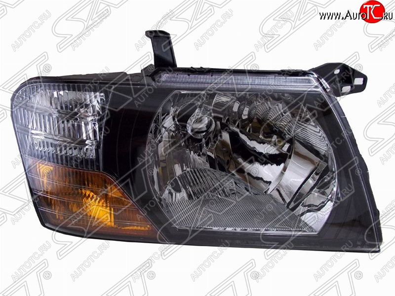 4 899 р. Правая фара передняя SAT (черная) Mitsubishi Pajero 3 V70 дорестайлинг (1999-2003)  с доставкой в г. Белгород