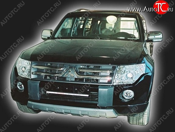 11 549 р. Накладка на передний бампер (Wagon) CT Mitsubishi Pajero 4 V80 дорестайлинг (2006-2011) (Неокрашенная)  с доставкой в г. Белгород