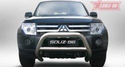 Защита переднего бампера Souz-96 (d76) Mitsubishi Pajero 4 V80 дорестайлинг (2006-2011)
